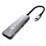 CAVI COMMUTATORI E ADATTATORI - ADATTATORE TYPE-C A HUB+CARD READER  ATLANTIS A04-TC_CR+HB -CAVO 10CM-ING: 1XTYPE_C - P1 CARD READER 8IN1 - P2 3X USB3.0 - Borgaro Online