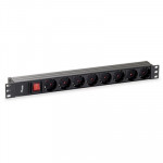 CAVI ACCESSORI - STRISCIA MULTIPRESA 8P EQUIP 333283 NERA CEE7/4 CON SWITCH-CAVO 1,8MT - PER RACK 19''-EAN: 4015867157794 - Borgaro Online
