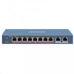 NETWORKING SWITCH FAST ETHERNET - SWITCH 8P LAN 10/100M RJ45 POE + 2P GIGABIT RJ45 HIKVISION DS-3E0310HP-E UNMANAGED -802.3AF/AT/BT- METALLICO - Borgaro Online