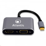 CAVI COMMUTATORI E ADATTATORI - ADATTATORE TYPE-C A HDMI+VGA  ATLANTIS A04-TC_HDMI+VGA -RIS.FINO A 1920X1080@60HZ - CAVO 8CM - Borgaro Online