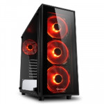 CABINET MIDDLE TOWER NO PSU - CABINET ATX SHARKOON TG4-RED NERO 6SLOT 45,5X20X43CM 2X3,5'' 4X2,5'' 2XUSB3.0 4XVENTOLA-120MM-RED FINESTRA LATERALE - Borgaro Online