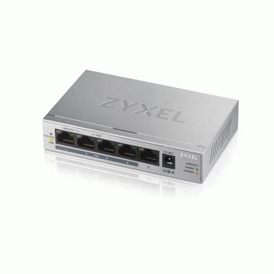 SWITCH 5P LAN GIGABIT ZYXEL  GS1005HP-EU0101F UNMANAGED (4P POE, EROG. FINO 60W) METALLO, DESKTOP