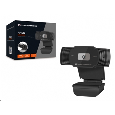 WEBCAM CONCEPTRONIC AMDIS04B FULL HD 1080P (RISOL.1920X1080 ) CON MICROF.- USB2.0 FINO:31/05