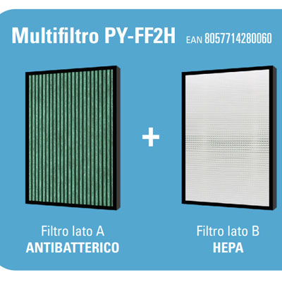 MULTIFILTRO PURIFY PY-FF2H PER SERIE F: COMPRENDENTE FILTRO HEPA + FILTRO ANTIBATTERICO