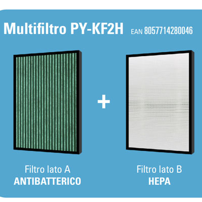MULTIFILTRO PURIFY PY-KF2H PER SERIE K: COMPRENDENTE FILTRO HEPA + FILTRO ANTIBATTERICO
