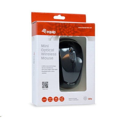 MOUSE X NB CORDLESS USB EQUIP 245108 OTTICO INTERRUTTORE 800/1200/1600DPI- RIC.