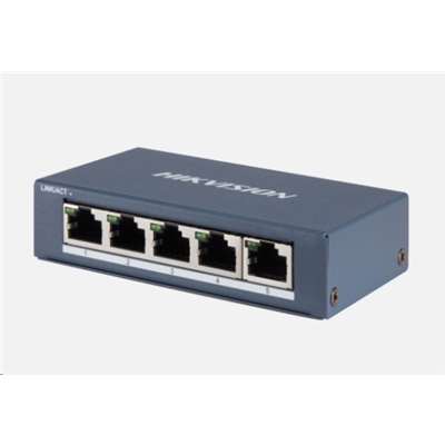 SWITCH 5P GIGABIT  RJ45  HIKVISION DS-3E0505-E DESKTOP STEEL CASE UNMANAGED SWITCH - METALLICO