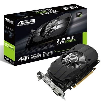 SVGA ASUS PH-GTX1050TI-4G NVIDIA GTX1050 4GDDR5 128BIT PCIE3.0 DVI-D HDMI DP HDCP OPENGL4.5 2 SLOT 90YV0A70-M0NA00