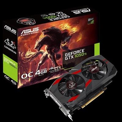 SVGA ASUS CERBERUS-GTX1050TI-O4G NVIDIA 4GDDR5 128BIT PCIE3.0 7680X4320 DVI-D HDMI DP HDCP OPENGL4.5 2SLOT 90YV0A74-M0NA00