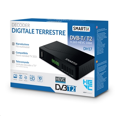 RICEVITORE DECODER DIGITALE TERRESTRE ATLANTIS SM20-DH17 DVBT + DVBT2-HD +MEDIA PLAYER 1080P