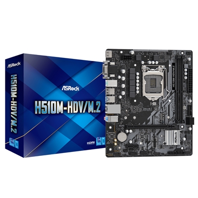 MB ASROCK H510M-HDV/M.2 H510 LGA1200 2XDDR4DC-3200O.C. 1XPCIE4.0X16 HDMI D-SUB 4XSATA3R M.2 GBLAN MATX 90-MXBFT0-A0UAYZ