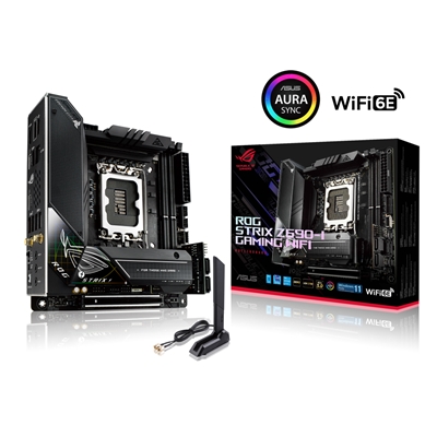 MB ASUS ROG STRIX Z690-I GAMING WIFI Z690 LGA1700 2XDDR5DC-6400O.C. HDMI 1XPCIE5.0X16 4XSATA3R M.2 WIFI MINIITX 90MB1910-M0EAY0