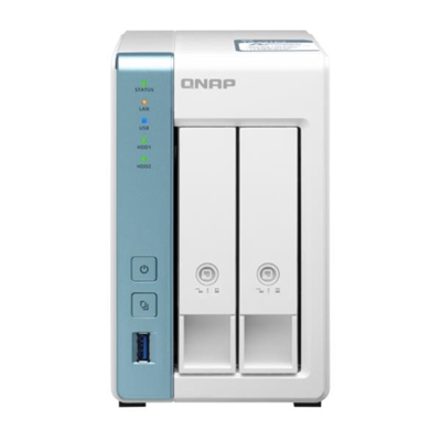 NAS QNAP TS-231P3-4G X 2HD 3,5''/2,5''SATA6>NO HD<1X 2.5GBE + 1X GBE-3P USB3.0-4GB DDR3L-QUADCORE AL-314 1.7GHZ-GAR.2 ANNI-