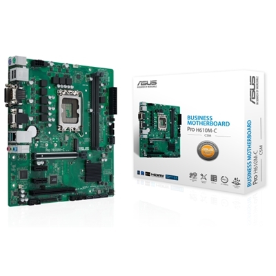 MB ASUS PRO H610M-C-CSM H610 LGA1700 2XDDR5DC-4800 HDMI D-SUB DVI DP 1XPCIE5.0X16 4XSATA3 M2 GBLAN USB3.2 MATX 90MB1AT0-M0EAYC