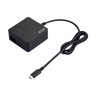 ALIMENTATORE USB-C DA CASA FSP FORTRON MOD. NB C 65 NERO IN=100/240V OUT=5V-9V-12V-15V/3A 20V/3,25A AUT. CAVO 2,1M