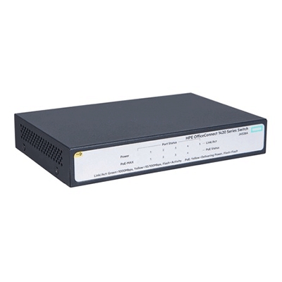 SWITCH HP JH328A 1420 5G POE+ (32W) SWITCH UNMANAGED 5 X RJ45 AUTOSENSING 10/100/1000 POE+ PORTS LIMITED LIFETIME WAR FINO:07/05