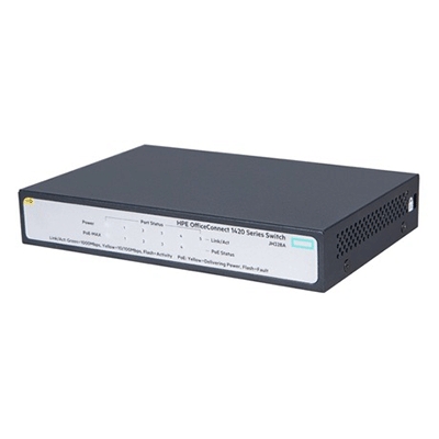 SWITCH HP JH328A 1420 5G POE+ (32W) SWITCH UNMANAGED 5 X RJ45 AUTOSENSING 10/100/1000 POE+ PORTS LIMITED LIFETIME WAR FINO:07/05