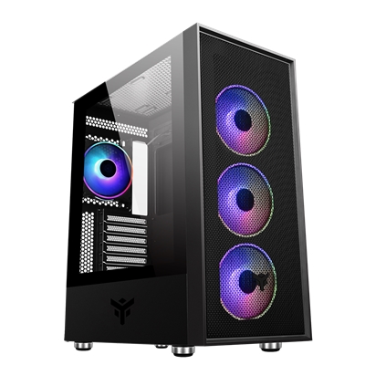 CABINET ITEK VERTIBRA H210 - GAMING MIDDLE TOWER, 4X12CM ARGB FAN, 2XUSB3, SIDE PANEL TEMP GLASS (ITGCAVH210)