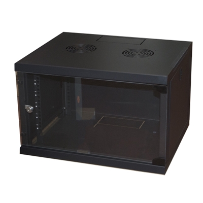 RACK19'' ARMADIO  7U LK1907UN A PARETE L540XP450XA350 NERO CON PORTA IN VETRO - ASSEMBLATO