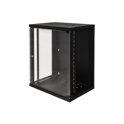 RACK19'' ARMADIO  15U LK1915UN A PARETE L540XP450XA750 NERO CON PORTA IN VETRO - ASSEMBLATO