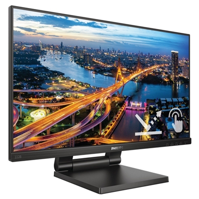 MONITOR SMOOTH-TOUCH PHILIPS LCD LED 21.5'' 222B1TC/00 4MS  SOFTBLUE MM FHD 1000:1 BLACK VGA HDMI DP 2XUSB3 VESA FINO:31/05