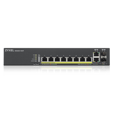 SWITCH 10 LAN GIGABIT ZYXEL GS2220-10HP-EU0101F 8P GIGABIT POE+2P DUAL PERSONALITY GIGA - SUPP. IPV6 RACK -