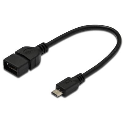 CAVO ADATTATORE OTG USB2.0 MICRO-B/A M/F 20CM DIGITUS AK300309002S