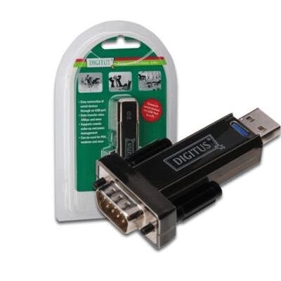 ADATTATORE USB2.0/SERIALE RS232 DIGITUS DA70156 9 PIN MASCHIO - CAV.PROLUNGA CM.80 INCLUSO-EAN: 4016032271611