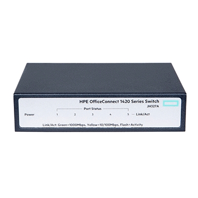 SWITCH HP JH327A 1420 5G SWITCH UNMANAGED 5 X RJ45 AUTOSENSING 10/100/1000 PORTS LIMITED LIFETIME WARRANTY FINO:07/05