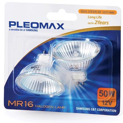 LAMPADA ALOGENA PLEOMAX/SAMSUNG GU5.3 FARETTO 50W BLISTER DA 2PZ 8-801790380394