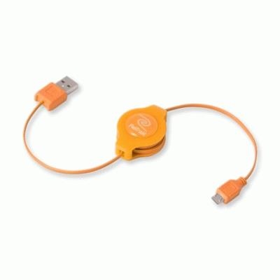 CAVO USB 2.0 A MICRO 5-PIN RETRATTILE ARANCIO RETRAK EUCABLEMICOR 816983011168