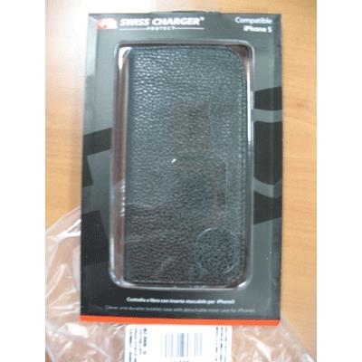 CUSTODIA X APPLE IPHONE5 SCP40138 SWISS CHARGER MODELLO A LIBRO CON INSERTO STACCABILE