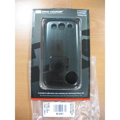 CUSTODIA X SAMSUNG GALAXY SIII SCP20037 SWISS CHARGER IN ALLUMINIO NERO SATINATO