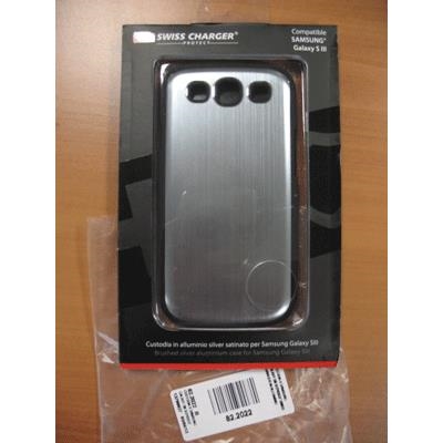 CUSTODIA X SAMSUNG GALAXY SIII SCP60037 SWISS CHARGER IN ALLUMINIO SILVER SATINATO