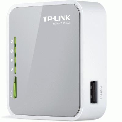 WIRELESS N ROUTER 3G PORTATILE TP-LINK TL-MR3020 150M 802.11NGB 1P WAN/LAN 10/100 1P USB + 1P MINI USB - GARANZIA 3 ANNI-