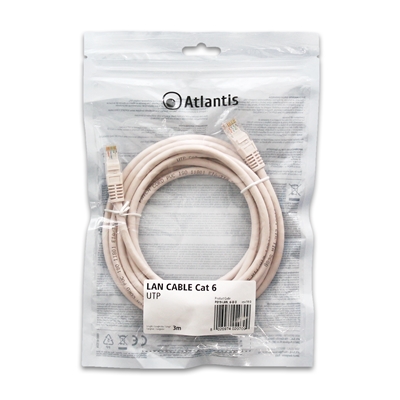 CAVO RETE CAT.6 UTP (CAVO PATCH) ATLANTIS P019-LAN_6-U-3 - 3MT- RAME