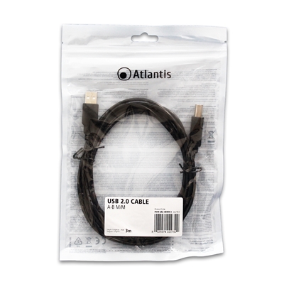 CAVO USB2.0 A-B M/M 3MT  ATLANTIS P019-UB2-ABMM-3