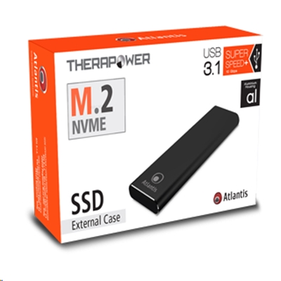 BOX EST.X SSD ATLANTIS A06-M2-NVME-01 DI TIPO M2.NVME CONN.TYPE-C USB3.1 - ALLUMINIO NERO