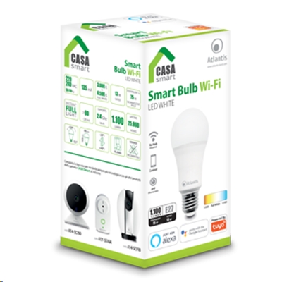 LAMPADA SMART BULK WI-FI 13W (E27) ATLANTIS A17-SB13-W BIANCA- CONTROLL.TRAMITE APP GRATUITA