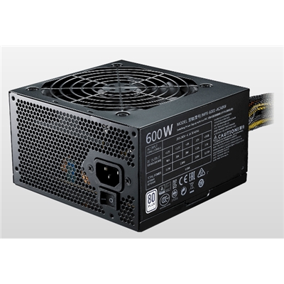 ALIMENTATORE ATX 600W COOLERMASTER MWE WHITE MPE-6001-ACABW-EU PFC ATTIVO 240VAC FAN120MM CAVO EU