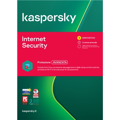 KASPERSKY BOX INTERNET SECURITY 2020 -- 1 DISPOSITIVO (KL1939T5AFS-20SLIM) FINO:30/06