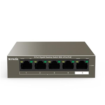 SWITCH 5P LAN GIGABIT TENDA TEG1105P-4-63W POE-METALLO - GARANZIA 3 ANNI