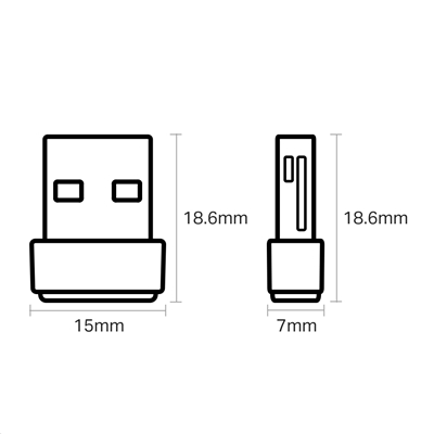 ADATTATORE WIRELESS AC600 DUAL BAND TP-LINK ARCHER T2U NANO USB2.0 150MBPS A 2.4GHZ + 433MBPS A 5GHZ 802.11AC/A/B/G/N FINO:31/05