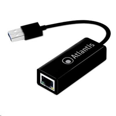 ADATTATORE DA USB3.0 A PORTA LAN GIGABIT ADAPTER 10/100/1000MBIT ATLANTIS A02-UTL30  -GARANZIA 2 ANNI-