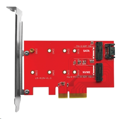 SCHEDA ADATTATORE INT.X SSD ATLANTIS A06-M2-DUAL-P4 DI TIPO M2.NVME O M2/SATA SU SLOT PCI-E 4X