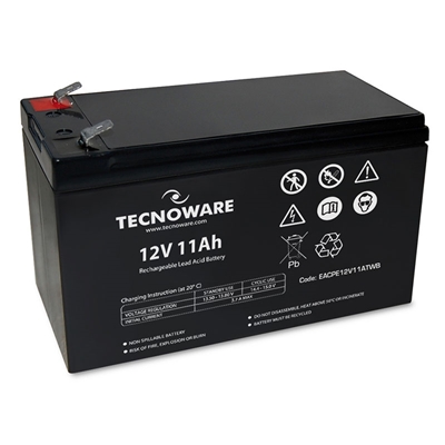 BATTERIA X UPS/ANTIFURTI/ETC. 12V 11.0AH TECNOWARE - EACPE12V11ATWB - CM. 151X65X94+5 (LXPXH) ERMETICA AL PIOMBO