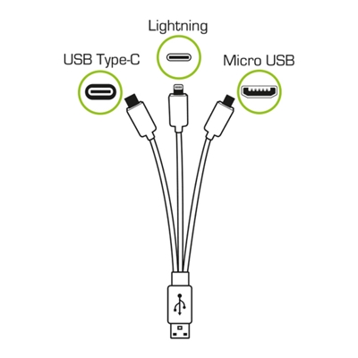 POWERBANK TECNOWARE 10.000MAH FPB17608 NERO IN:MICROUSB+TYPE-C - OUT:WIRELESS+USB +CAVO USB->MICROUSB/TYPE-C/LIGHTNING +CUSTODIA