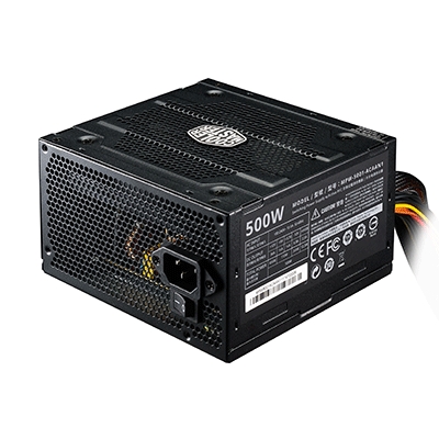 ALIMENTATORE ATX 500W COOLERMASTER ELITE 500 V3 MPW-5001-ACABN1-EU PFC ATTIVO EFFICIENZA 82% 240VAC FAN120MM CAVO EU