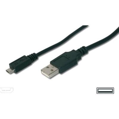 CAVO USB2.0 A-MICRO B M/M 1MT DIGITUS AK112001/DK/AK-300110-010-S NERO CONNETTORE USB TIPO A MASCHIO/MICRO B MASCHIO