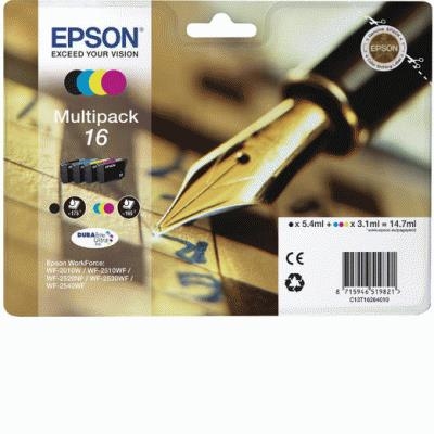 MULTIPACK EPSON 16 ''PENNA E CRUCIVERBA'' C13T16264010/12 4INK X WF-2510FW/WF-2520NF/WF-2530WF/WF-2540WF/WF-2010W